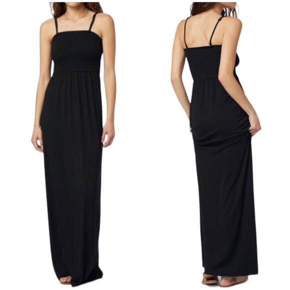 Favorite Daughter NWT The Apartment Smocked Maxi Dress Black Size M Adjustable - Picture 2 of 9